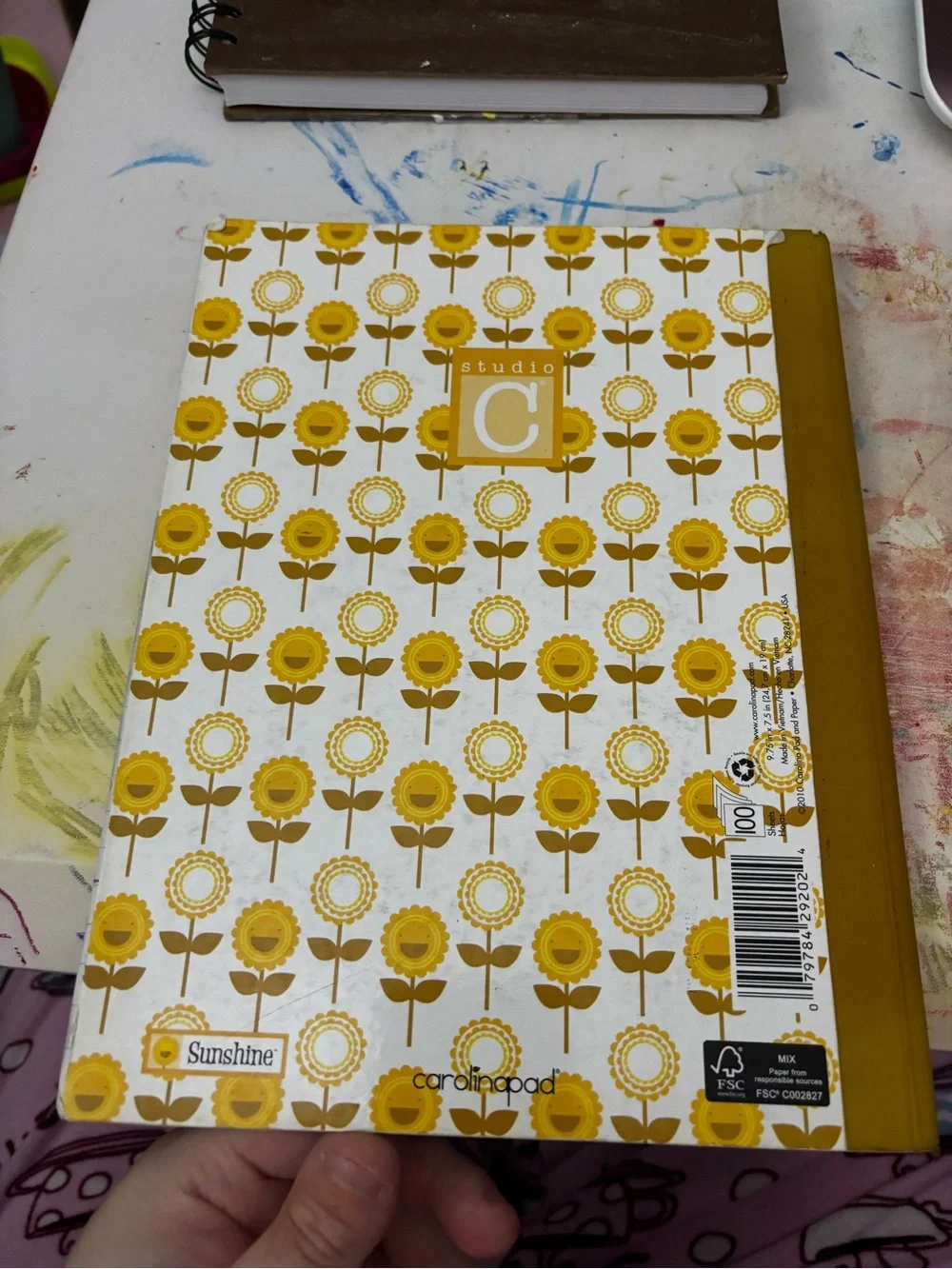 Sunflower Pattern Hardcover Notebook